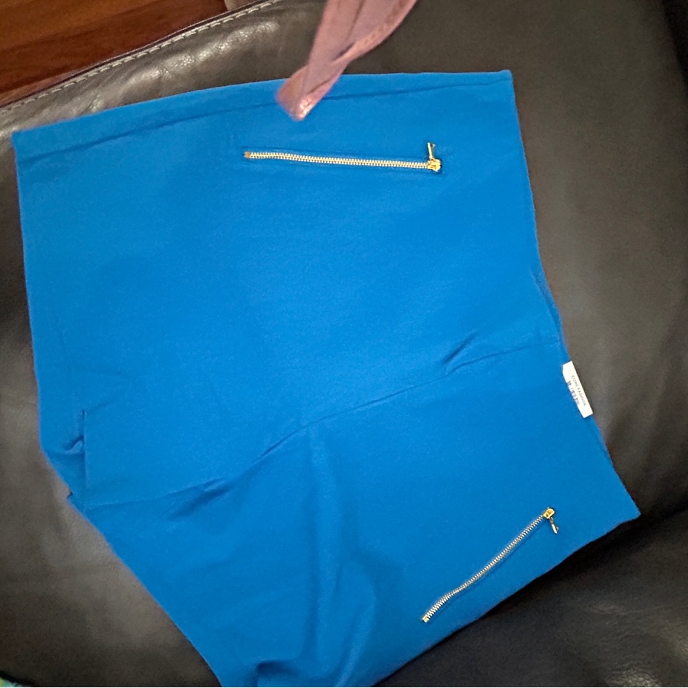 INC Blue Women's Shorts with Zipper Accents